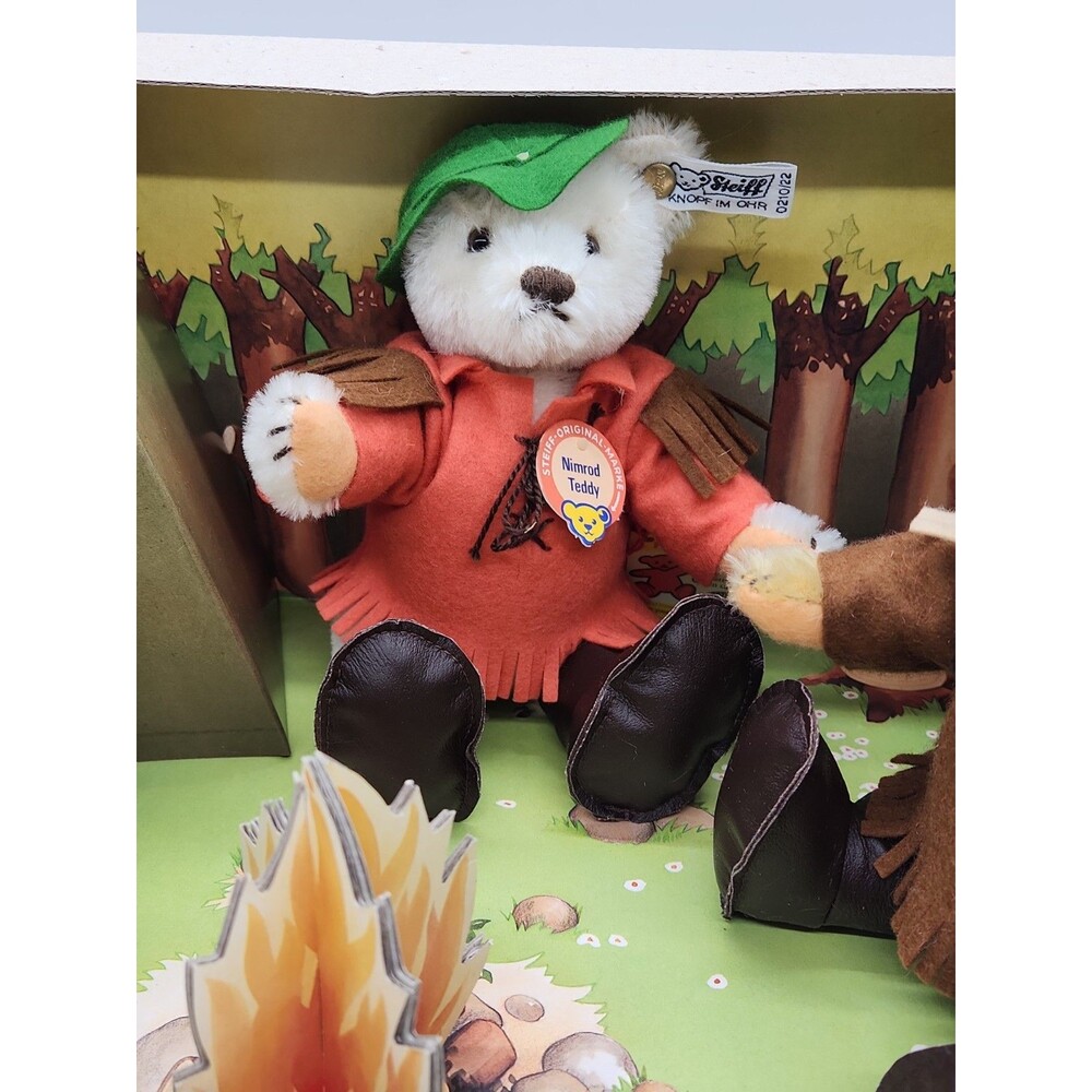 Steiff Nimrod Teddy Bear Camping Set 0210/22 Genuine Mohair KNOPF IM OHR - Picture 11 of 16